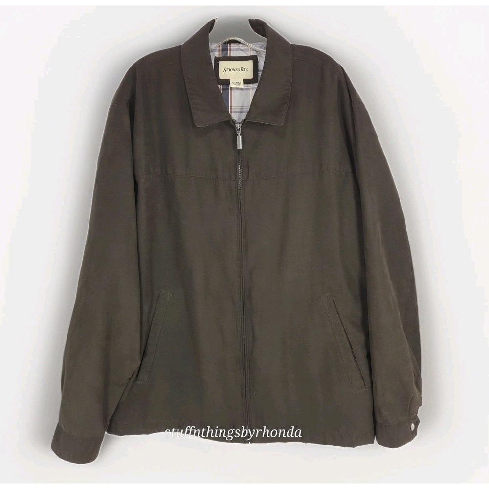 Classis Vintage St. John's Bay Men's XL Dark Brown Microfiber Jacket Full Zip